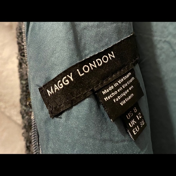 Maggy London Formal Green Sequin Dress - Picture 7 of 10